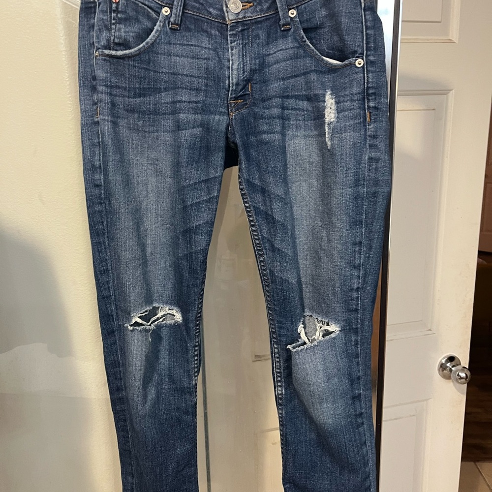 Hudson Bacara crop straight cuff Blue Denim Jeans